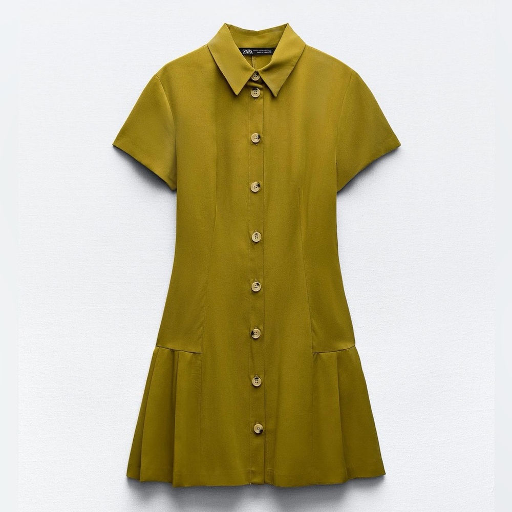 Zara olive green mini dress